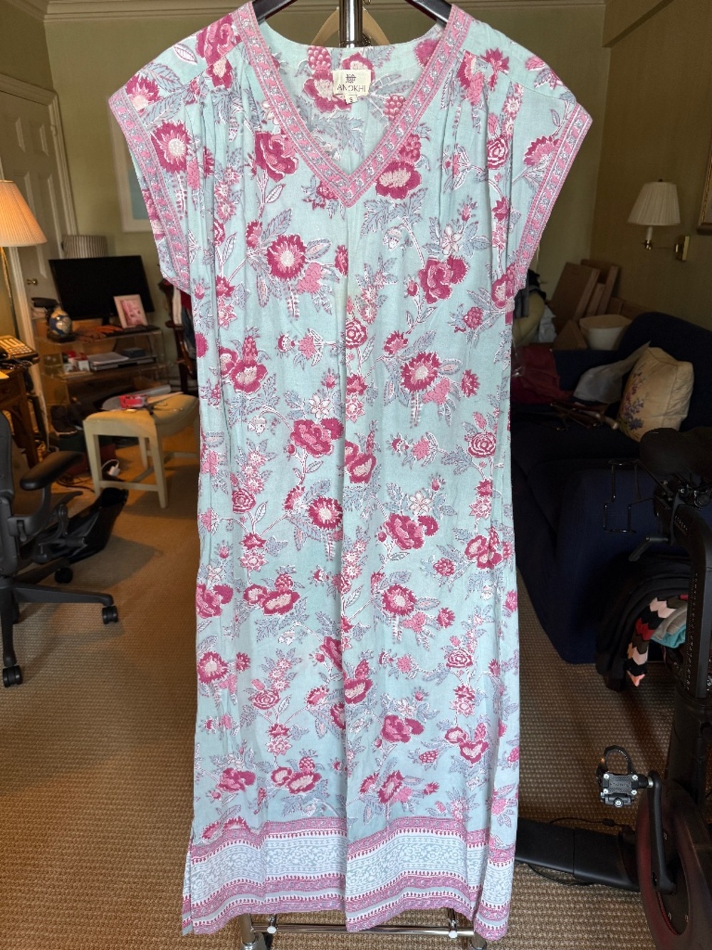 Anokhi Floral Cotton Block Print Dress – Size Small